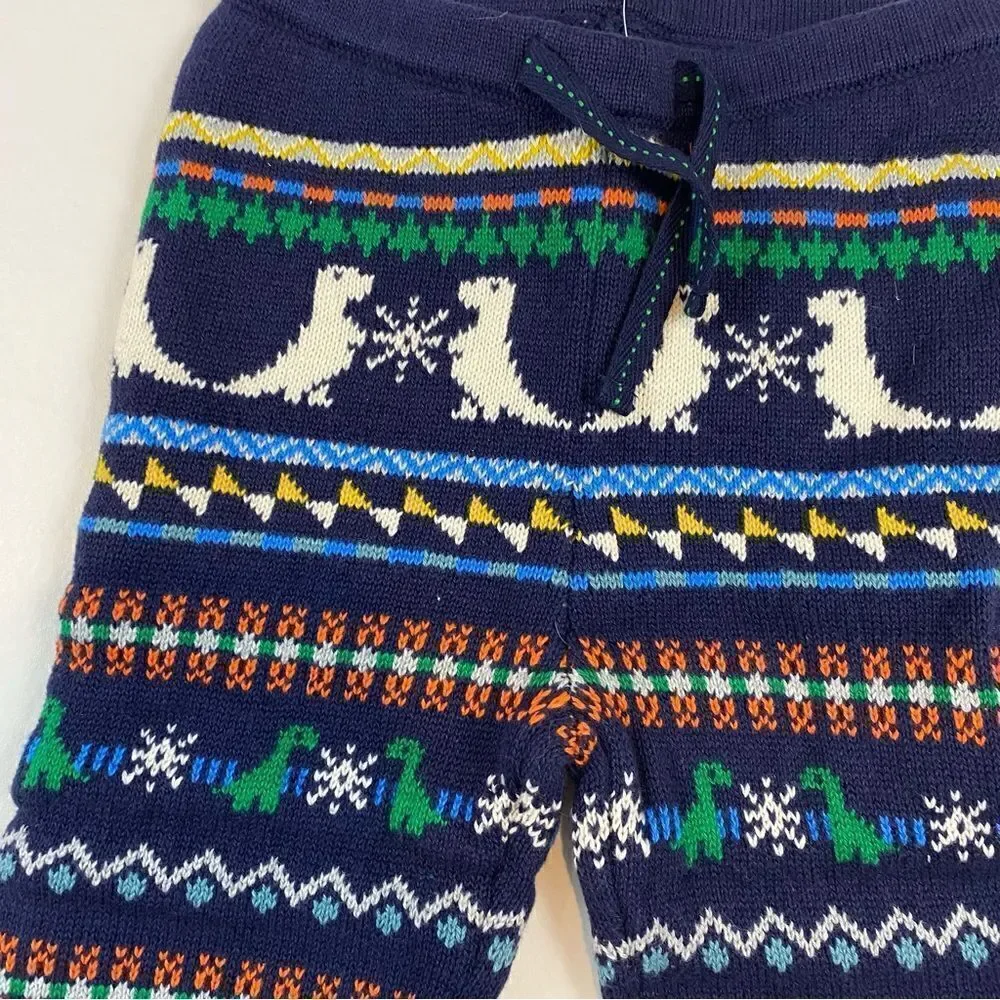 Baby Gap Navy Dinosaur Fair Isle Sweater Pants 12-18 Months NWT